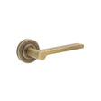 This is an image showing the Frelan - Fitzrovia Door Handles Plain Rose Antique Brass available to order from T.H. Wiggans Ironmongery in Kendal