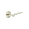 This is an image showing the Frelan - Fitzrovia Door Handles Stepped Rose Satin Nickel available to order from T.H. Wiggans Ironmongery in Kendal