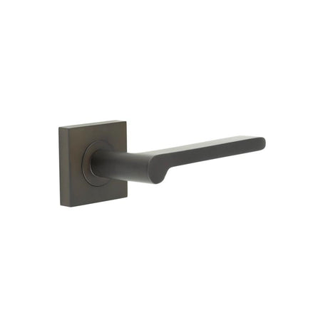 This is an image showing the Frelan - Fitzrovia Door Handles Square Plain Rose Dark Bronze available to order from T.H. Wiggans Ironmongery in Kendal