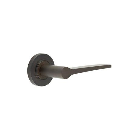 This is an image showing the Frelan - Knightsbridge Door Handle on Plain Rose Dark Bronze available to order from T.H. Wiggans Ironmongery in Kendal