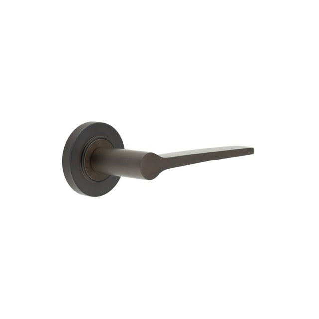 This is an image showing the Frelan - Knightsbridge Door Handle on Plain Rose Dark Bronze available to order from T.H. Wiggans Ironmongery in Kendal