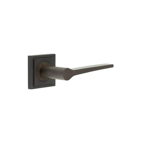 This is an image showing the Frelan - Knightsbridge Door Handle on Square Stepped Rose Dark Bronze available to order from T.H. Wiggans Ironmongery in Kendal