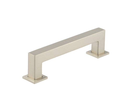 This is an image showing the Burlington - Trafalgar Cabinet Handle 128mm CTC - Satin Nickel available to order from T.H. Wiggans Ironmongery in Kendal