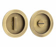 This is an image showing the Burlington - 65x12x3mm AB round concealed WC flush pull set available to order from T.H. Wiggans Ironmongery in Kendal