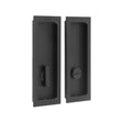 This is an image showing the Burlington - 150x55x3mm rectangular WC flush pull set - Matt Black available to order from T.H. Wiggans Ironmongery in Kendal