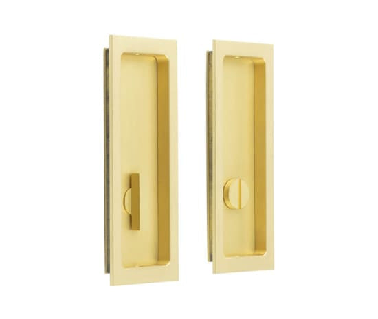 This is an image showing the Burlington - 150x55x3mm SB rectangular WC flush pull set available to order from T.H. Wiggans Ironmongery in Kendal