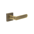 This is an image showing the Frelan - Kensington Door Handles Square Plain Rose Antique Brass available to order from T.H. Wiggans Ironmongery in Kendal