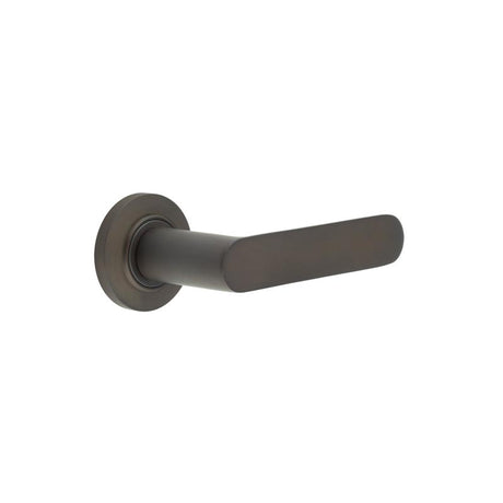 This is an image showing the Frelan - Kensington Door Handles Plain Rose Dark Bronze available to order from T.H. Wiggans Ironmongery in Kendal