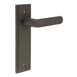 This is an image showing the Frelan - Kensington Door Handle Latch Backplate Dark Bronze available to order from T.H. Wiggans Ironmongery in Kendal