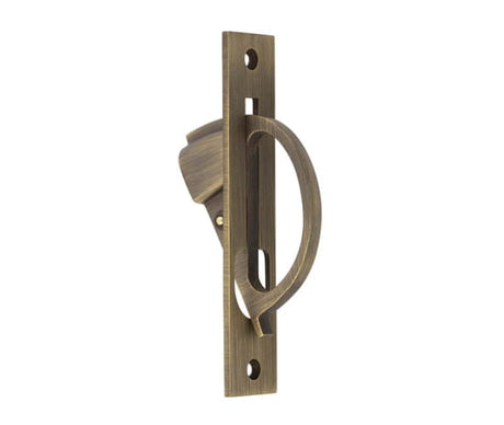 This is an image showing the Burlington - 130x25mm AB Flush edge handle available to order from T.H. Wiggans Ironmongery in Kendal