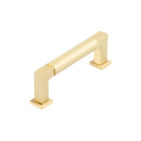 This is an image showing the Burlington - Westminster Cabinet Handle 96mm CTC - Satin Brass available to order from T.H. Wiggans Ironmongery in Kendal