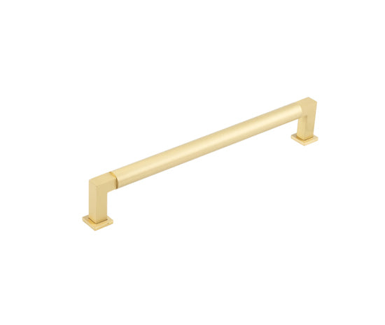 This is an image showing the Burlington - Westminster Cabinet Handle 224mm CTC - Satin Brass available to order from T.H. Wiggans Ironmongery in Kendal