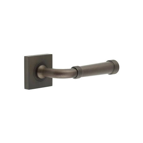 This is an image showing the Frelan - Highgate Door Handles Square Plain Dark Bronze available to order from T.H. Wiggans Ironmongery in Kendal