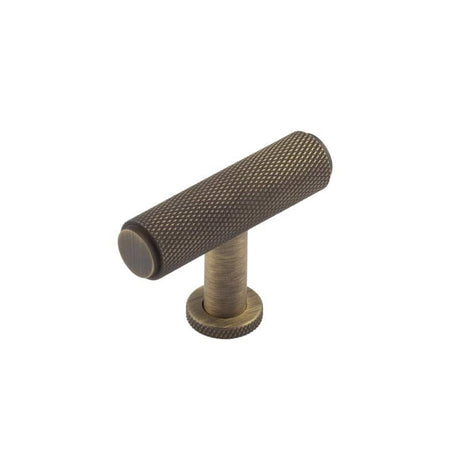 This is an image showing the Burlington - Piccadilly T Bar Cupboard Knob - Antique Brass available to order from T.H. Wiggans Ironmongery in Kendal