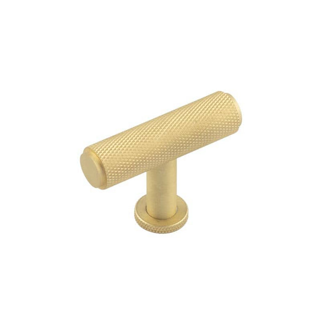 This is an image showing the Burlington - Piccadilly T Bar Cupboard Knob - Satin Brass available to order from T.H. Wiggans Ironmongery in Kendal