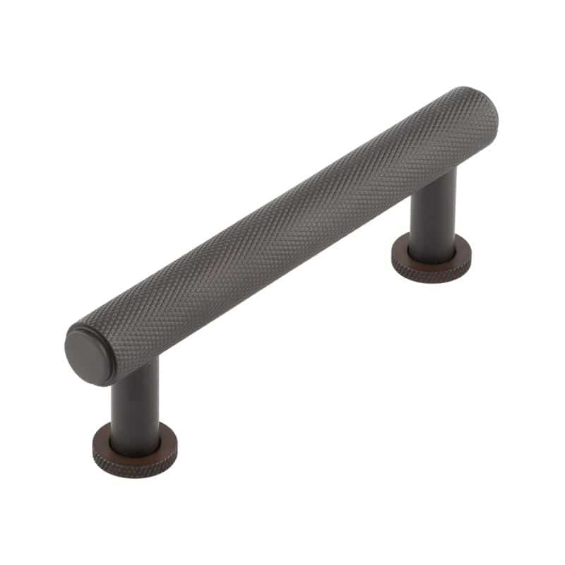 This is an image showing the Burlington - Piccadilly Cabinet Handle 96mm CTC - Dark Bronze available to order from T.H. Wiggans Ironmongery in Kendal