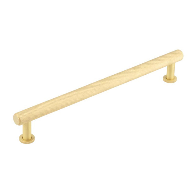 This is an image showing the Burlington - Piccadilly Cabinet Handle 224mm CTC - Satin Brass available to order from T.H. Wiggans Ironmongery in Kendal