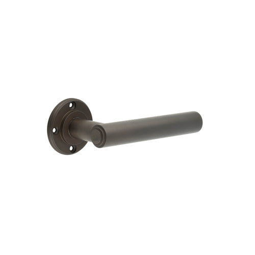 This is an image showing the Burlington - Richmond Dark Bronze Lever on Rose Door Handle - Roses Sold Separat available to order from T.H. Wiggans Ironmongery in Kendal