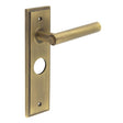 This is an image showing the Frelan - Richmond Door Handle Bathroom Backplate Antique Brass available to order from T.H. Wiggans Ironmongery in Kendal