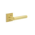 This is an image showing the Frelan - Richmond Door Handles Square Stepped Satin Brass available to order from T.H. Wiggans Ironmongery in Kendal