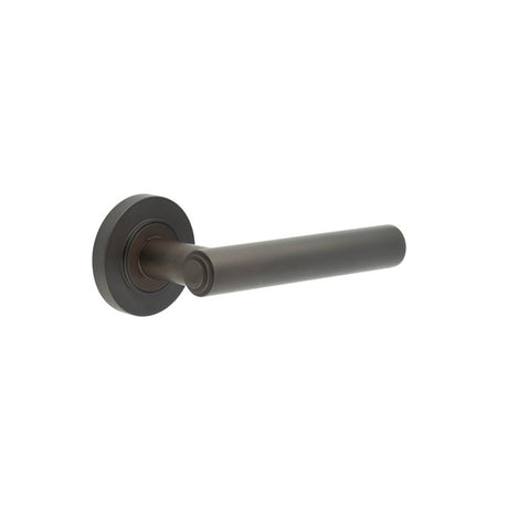 This is an image showing the Frelan - Richmond Door Handles Plain Rose Dark Bronze available to order from T.H. Wiggans Ironmongery in Kendal