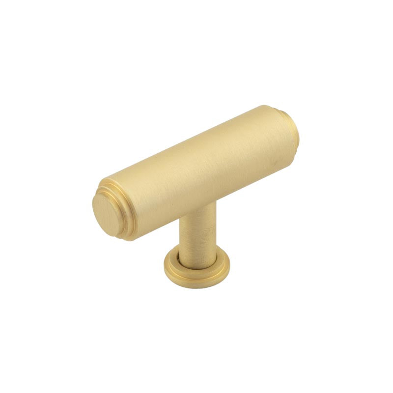 This is an image showing the Burlington - Belgrave T Bar Cupboard Knob - Satin Brass available to order from T.H. Wiggans Ironmongery in Kendal