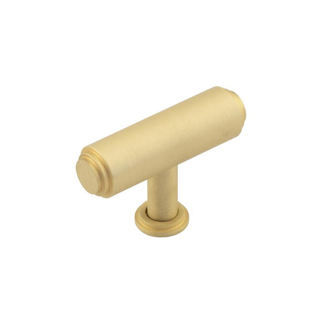 This is an image showing the Burlington - Belgrave T Bar Cupboard Knob - Satin Brass available to order from T.H. Wiggans Ironmongery in Kendal