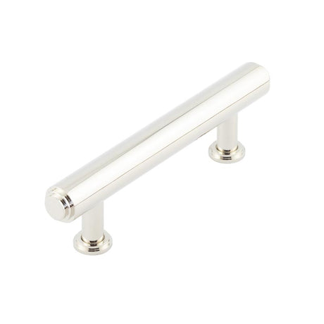 This is an image showing the Burlington - Belgrave Cabinet Handle 96mm CTC - Polished Nickel available to order from T.H. Wiggans Ironmongery in Kendal