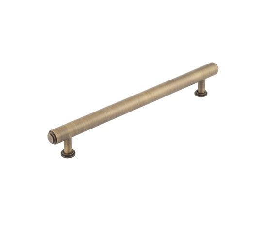 This is an image showing the Burlington - Belgrave Cabinet Handle 224mm CTC - Antique Brass available to order from T.H. Wiggans Ironmongery in Kendal