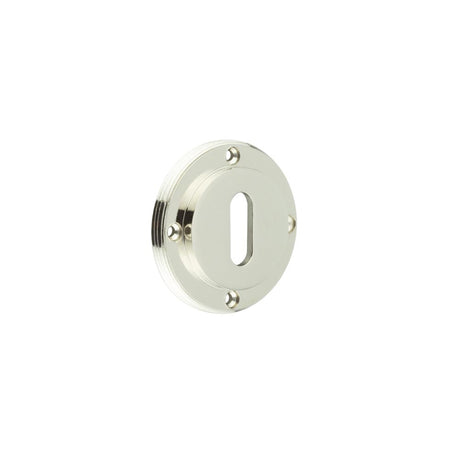 This is an image showing the Burlington - inner escutcheon std keyway - Polished Nickel available to order from T.H. Wiggans Ironmongery in Kendal