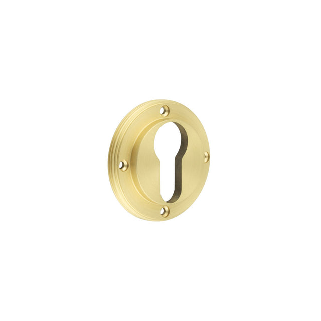 This is an image showing the Burlington - inner escutcheon euro - Satin Brass available to order from T.H. Wiggans Ironmongery in Kendal