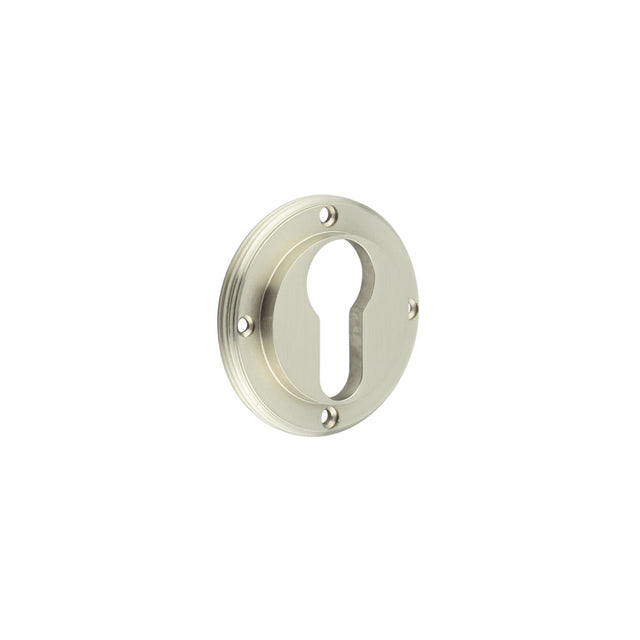 This is an image showing the Burlington - inner escutcheon euro - Satin Nickel available to order from T.H. Wiggans Ironmongery in Kendal