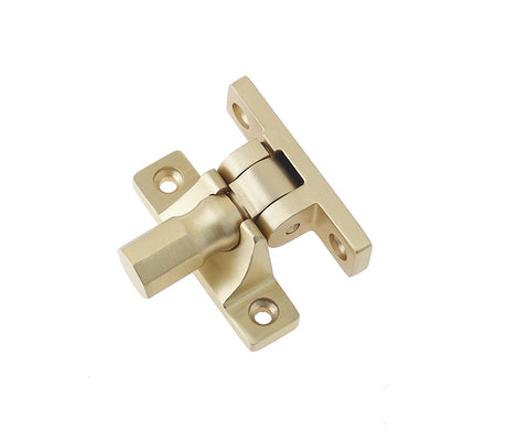 This is an image showing the Burlington - Brighton sash fastener - Satin Brass available to order from T.H. Wiggans Ironmongery in Kendal