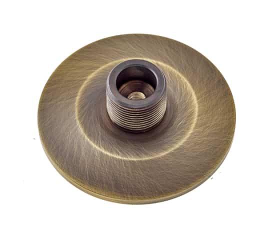 This is an image showing the Burlington - Chamfered door stop base - Antique Brass available to order from T.H. Wiggans Ironmongery in Kendal