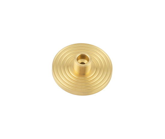 This is an image showing the Burlington - Reeded door stop base - Satin Brass available to order from T.H. Wiggans Ironmongery in Kendal