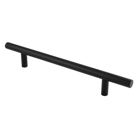 This image shows Eurospec - 22MM DIA. STRAIGHT T BAR PULL HANDLE G304 (300MM C/C) - Matt Black - cfpt1300mb available from T.H. Wiggans Ironmongery in Kendal.