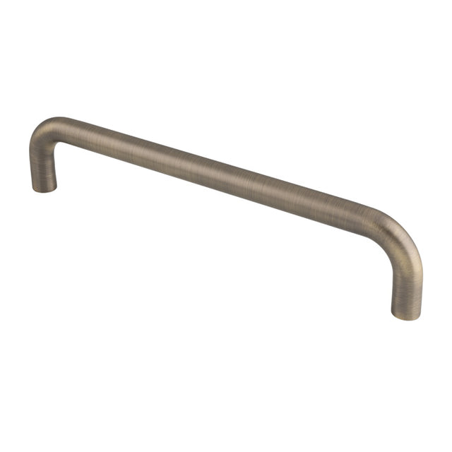 This is an image of Eurospec - 19mm D Pull Handle, 450mm Centres - Antique Brass- CSD1450AB available to order from T.H. Wiggans Ironmongery in Kendal.