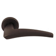 This image shows Manital - Dune lever on Round Rose - Matt Bronze - du5mbrz available from T.H. Wiggans Ironmongery in Kendal.