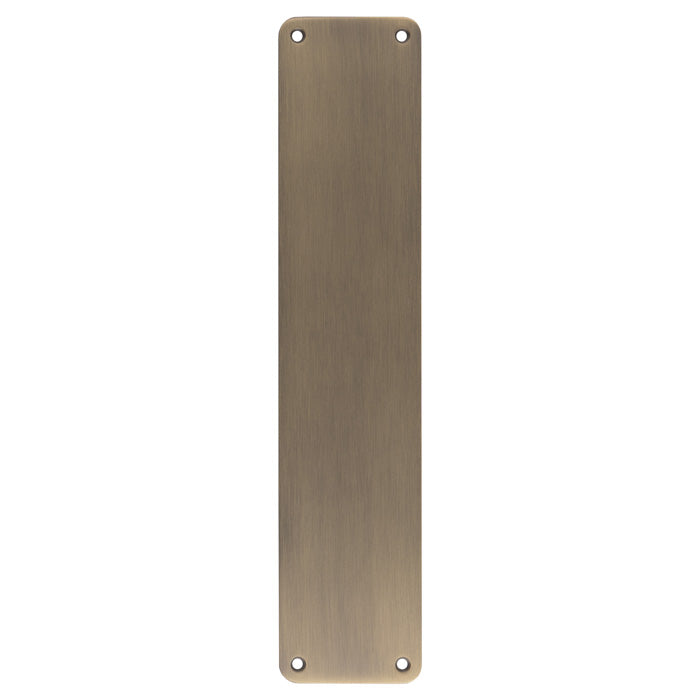 This is an image of Eurospec - Finger Plate Plain 300 x 75mm - Antique Brass - FPP1350AB available to order from T.H. Wiggans Ironmongery in Kendal.