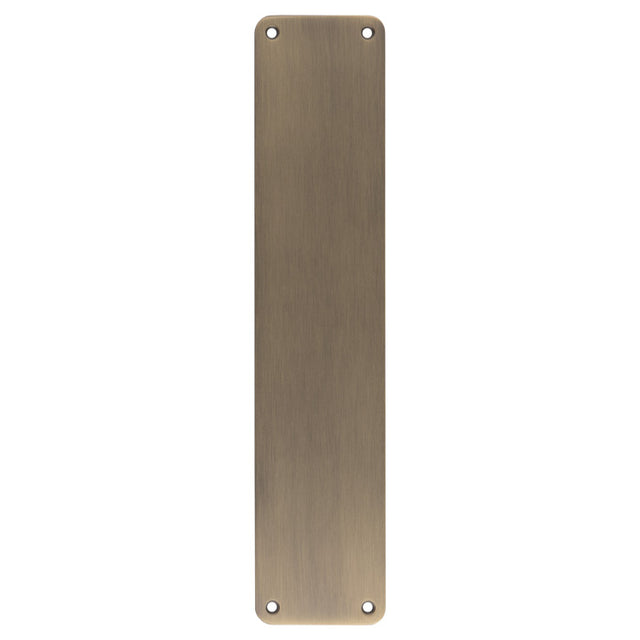 This is an image of Eurospec - Finger Plate Plain 300 x 75mm - Antique Brass - FPP1350AB available to order from T.H. Wiggans Ironmongery in Kendal.