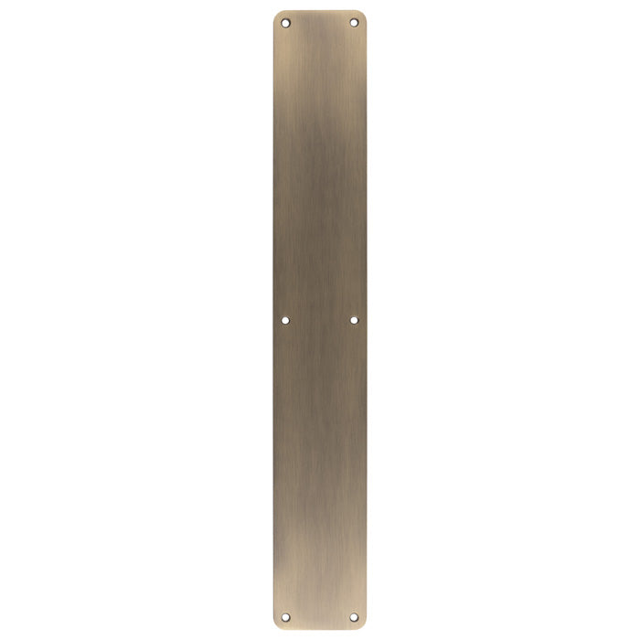 This is an image of Eurospec - Finger Plate Plain 500 x 75mm - Antique Brass - FPP1500AB available to order from T.H. Wiggans Ironmongery in Kendal.