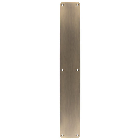 This is an image of Eurospec - Finger Plate Plain 500 x 75mm - Antique Brass - FPP1500AB available to order from T.H. Wiggans Ironmongery in Kendal.