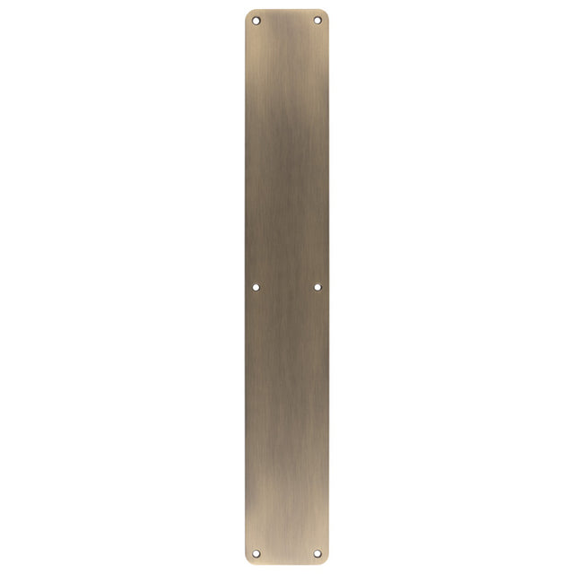 This is an image of Eurospec - Finger Plate Plain 500 x 75mm - Antique Brass - FPP1500AB available to order from T.H. Wiggans Ironmongery in Kendal.