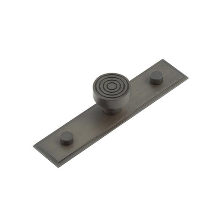 This is an image showing the Frelan - Murray Cupboard Knobs 30mm Stepped Backplate Dark Bronze available to order from T.H. Wiggans Ironmongery in Kendal