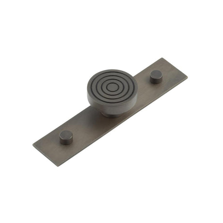 This is an image showing the Frelan - Murray Cupboard Knobs 40mm Plain Backplate Dark Bronze available to order from T.H. Wiggans Ironmongery in Kendal