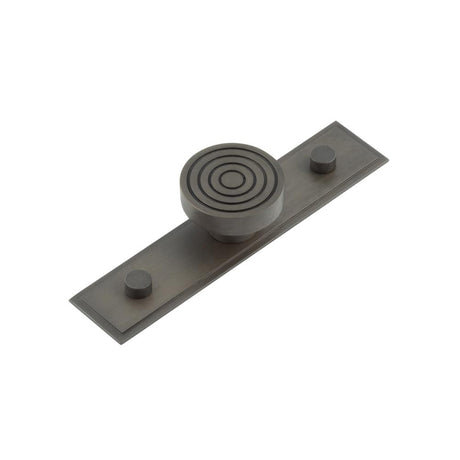 This is an image showing the Frelan - Murray Cupboard Knobs 40mm Stepped Backplate Dark Bronze available to order from T.H. Wiggans Ironmongery in Kendal