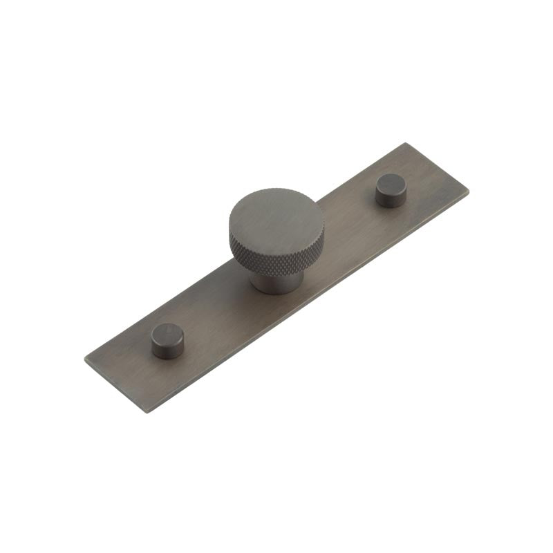 This is an image showing the Frelan - Wenlock Cupboard Knobs 30mm Plain Backplate Dark Bronze available to order from T.H. Wiggans Ironmongery in Kendal