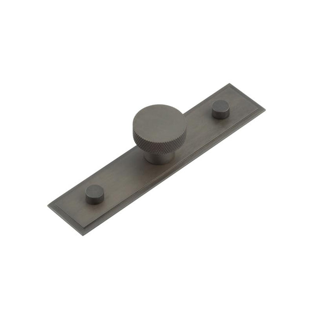 This is an image showing the Frelan - Wenlock Cupboard Knobs 30mm Stepped Backplate Dark Bronze available to order from T.H. Wiggans Ironmongery in Kendal