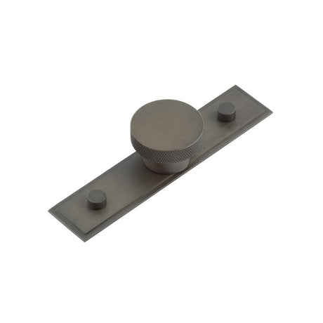 This is an image showing the Frelan - Wenlock Cupboard Knobs 40mm Stepped Backplate Dark Bronze available to order from T.H. Wiggans Ironmongery in Kendal