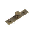 This is an image showing the Frelan - Thaxted Cupboard Knobs 30mm Plain Backplate Antique Brass available to order from T.H. Wiggans Ironmongery in Kendal